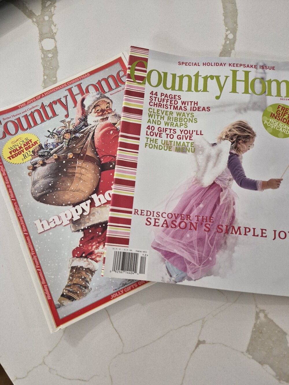 2 Country Home Christmas Magazine Issues. 2004 And 2000